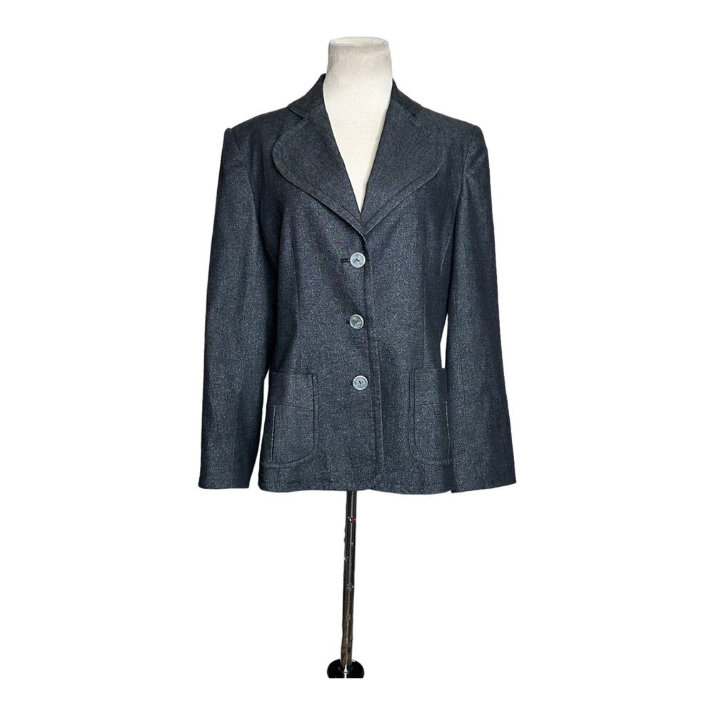 R. Q. T. Gray Shimmer Three Button Lined Blazer S… - image 5